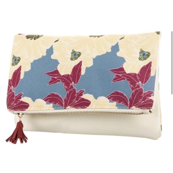 Rachel Pally Floral Clutch Bag in Cream and Red - Picture 1 of 6